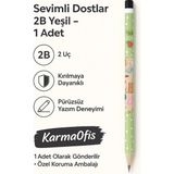 Mikasso Sevimli Dostlar 2b Kurşun Kalem – Çocuklar Için Desenli Kalem | 1 Adet | Yeşil Yeşil - Çok Renkli