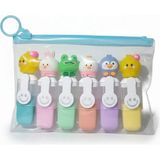 Mikasso Sevimli Figür Başlıklı Mini Fosforlu Keçeli Kalem-6lı SET-FOSFOR09 Çok Renkli