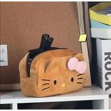 Mikasso Sevimli Kahve Hello Kitty Kalemlik Kız Çocuk Kalemliği Hello Kitty Kalem Kutusu Çantası Tekstil Kahv - Çok Renkli