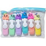 Mikasso Sevimli Karakter Başlıklı Mini Fosforlu Keçeli Kalem-6lı SET-FOSFOR05 Çok Renkli
