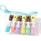 Mikasso Sevimli Mini Fosforlu Keçeli Kalem-6lı Set-Mini Ayıcık BAŞLIKLI-FOSFOR03 Çok Renkli
