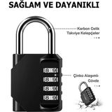 Mikasso Şifreli Asma Kilit 4 Haneli Metal Güvenlik Kilidi Dolap Bagaj Bisiklet Spor Salonu Için Su Geçirmez - Çok Renkli