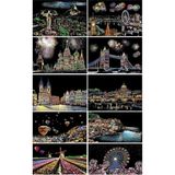 Mikasso Sihirli Gökkuşağı Kazıma Kağıdı A4 10 Yaprak 1 Paket A-4 20X30 cm Siyah Sihirli Kağıt Rainbow Paper - Çok Renkli