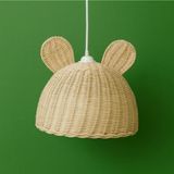 Mikasso Şık Beyaz Duy Rattan Bambu Hasır Avize, Modern ve Şık Dekorasyon Için Bambu 1 E27 Çok Renkli Bebek /