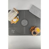 Mikasso Silikon Hamur Açma Matı Ölçülü (40X50 Cm) Gri Silikon