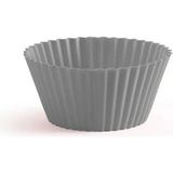 Mikasso Silikon Muffin Kek Kalıbı Yapışmaz 6 Adet Gri Silikon Gri