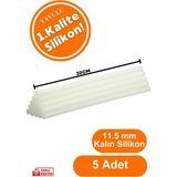 Mikasso Silikon Mum Sıcak Silikon Cubuk Silikon Sıcak Silikon Ucu Mum Silikon 5 Ad. 11,5 mm Kalın Silikon