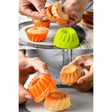 Mikasso Silikon Pişirme Kalıbı 6 Lı Mini Kek Kalıbı 3D Kurabiye Pasta Muffin Kalıpları Döküm Çok Renkli