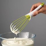 Mikasso Silikon Saplı 2 Fonksiyonlu Çırpıcı - Düz ve Balon Çırpıcı - Düz Yumurta Çevirme Balon Çırpma Siliko