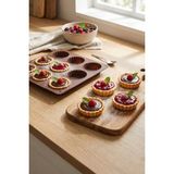 Mikasso Silikon Tartolet Kek Kalıbı 9 Gözlü – 24,5 x 24,5 cm | Mini Tart & Tatlı Kalıbı Silikon Gri