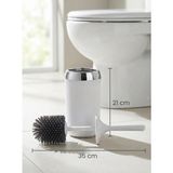 Mikasso Silikon Tuvalet Fırçası Krom Kaplama Akıllı Kapak Soft Toilet Brush Beyaz Silikon Beyaz - Çok Renkli