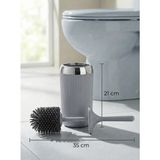Mikasso Silikon Tuvalet Fırçası Krom Kaplama Akıllı Kapak Soft Toilet Brush Gri Silikon Gri - Çok Renkli