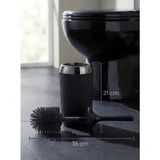 Mikasso Silikon Tuvalet Fırçası Krom Kaplama Akıllı Kapak Soft Toilet Brush Siyah Silikon Siyah - Çok Renkli