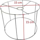 Mikasso Silindir Makrome/kurdela Abajur Çember Teli 15CM-15 cm Küçük Boy Kendin Yap Kumaş Siyah - Çok Renkli