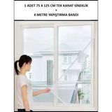 Mikasso Sineklik Pencere Cam Tül Sineklik Yapışkan Bantlı Tek Kanat Böcek Sinek Önleyici Çam