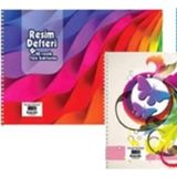 Mikasso Sıngle Color 35X50 Resim Defteri 25 Yp Karton Spiralli Çizgisiz Orta Boy Beyaz Resim Defterleri A4 - Çok Renkli