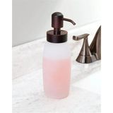 Mikasso Sıvı Sabunluk Cam Buz Desenli 6X6X20CM 300ML Banyo Seti Cam Beyaz - Çok Renkli