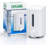 Mikasso Sıvı Sabunluk Duvar Tipi – Şampuan & Sabun Dispenseri 500 ml Cam Beyaz - Çok Renkli