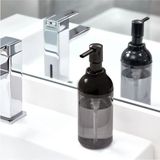 Mikasso Sıvı Sabunluk Füme Siyah Renkli Akrilik 8X8X16CM 360ML Banyo Seti Akrilik Gri - Çok Renkli