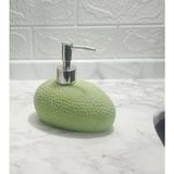 Mikasso Sıvı Sabunluk Yeşil Petek Desenli Poliresin 14X8X14CM 400ML Banyo Seti Reçine Beyaz - Çok Renkli