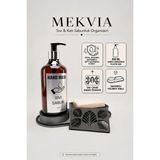 Mikasso Sıvı ve Katı Sabunluk Organizeri 500 ml Amber Şişeli Tak Çıkar Izgaralı Polimer Tabla Plastik Gri - Çok Renkli
