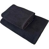 Mikasso Siyah %100 Pamuk Banyo ve El Havlusu Seti - 70X140 cm Banyo & 50X90 cm El/spor Havlusu %100 Pamuk Si - Çok Renkli