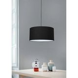 Mikasso Siyah Avize Kumaş Sarkıt Çap 30 cm Rustik Lamba AV144 Kumaş 1 E27 Siyah Salon / Oturma Odası - Çok Renkli