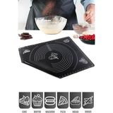 Mikasso Siyah Büyük Boy Silikon Hamur Açma Matı Silikon Ölçülü Çok Amaçlı Hamur Matı / Örtüsü 40X50 cm Silik