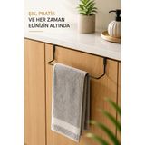 Mikasso Siyah Dolap Kapak Askısı - Havluluk Aparatı - Banyo Organizer - Geçmeli Tasarım Metal Beyaz - Çok Renkli