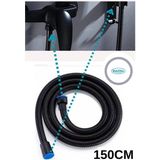 Mikasso Siyah Duş Hortumu Duş Spirali 150CM Boru Çapı 1/2 Banyo Hortumu Siyah Çelik