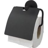Mikasso Siyah Geniş Kapaklı Tuvalet Kâğıtlığı Wc Kağıtlık Tuvalet Kağıdı Askısı