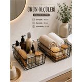 Mikasso Siyah Metal 2li Mutfak ve Banyo Düzenleyici Organizer Sepet Metal Siyah - Çok Renkli