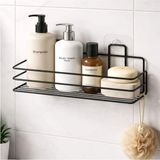Mikasso Siyah Metal Duş Rafı 29 cm – Vakumlu Yapışkanlı Banyo Şampuanlık Organizer Metal Siyah Çoklu 29 x 10 - Çok Renkli