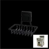 Mikasso Siyah - Metal Katı Sabunluk Kare Güçlü Yapışkanlı 11X12.5X11CM (5324) Belirtilmemiş Beyaz - Çok Renkli