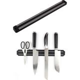 Mikasso Siyah Mıknatıslı Bıçak Tutucu Organizer Bıçaklık Standı Askı Aparatı 33 cm Metal Siyah