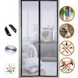 Mikasso Siyah Mıknatıslı Kapı Sinekliği Tülü ( 105X 205 ) Metal