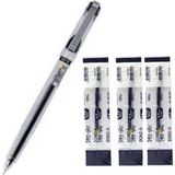 Mikasso Siyah My Gel 0.5mm Ince Iğne Uçlu Jel Kalem 1 Adet ve Kalem Yedeği 3 Adet My-Jel Pilot Kalem - Çok Renkli