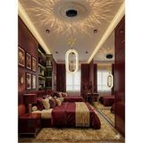 Mikasso Siyah Ovalledli Kristal Modern LED Avize(3renk) Krom 1 Belirtilmemiş Siyah Salon / Oturma Odası - Çok Renkli