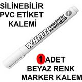 Mikasso Siyah Pvc Etiket Kalemi Beyaz Renk Yaz-Sil Etiket Kalemi 1 Adet Beyaz Marker Silinebilir Etiket Yazı - Çok Renkli
