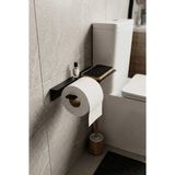 Mikasso Siyah Raflı Tuvalet Kağıdı Askılığı Metal Telefon Raflı Banyo Wc Kağıtlık Metal Siyah - Çok Renkli