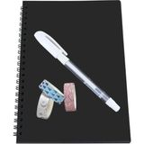 Mikasso - Siyah Sayfalı Defter 14X20 cm - 20 Yaprak 40 Sayfa - Beyaz Jel Kalem - Simli Bantlar Karton Spiral - Çok Renkli