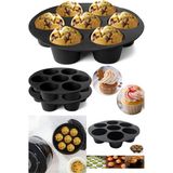 Mikasso Siyah Silikon Airfry Kek Pişirme Kalıbı Tüm Airfryerlara Uyumlu Muffin Pişirme Kabı Belirtilmemiş Ço