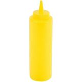 Mikasso Sızdırmaz Kapaklı Plastik Ketçap Acı Sos Sıkma Şişesi 400 ml Sarı