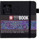 Mikasso Sketch Book Siyah Kağıt 140G 80 Yaprak 12X12CM Sert Düz Çizgisiz Küçük Boy Beyaz Resim Defterleri A6 - Çok Renkli