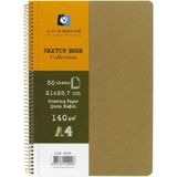 Mikasso Sketchbook Kraft Sert Kapak Spiralli Eskiz Defteri A4 140 gr 50 Yp Sert Spiralli Sarı A4 - Çok Renkli