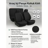 Mikasso Skoda Forman ile Uyumlu Kaliteli Oto Penye Servis Kılıfı - Oto Koltuk Kılıfı 4 Parça Siyah Penye Siy - Çok Renkli