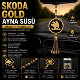 Mikasso Skoda Gold Araç Ayna Süsü Püsküllü Dikiz Aynası Dekoratif Oto Aksesuarı 1 Adet - Çok Renkli
