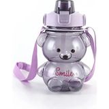 Mikasso Smile Ayıcık Model Su Matarası Su Şişesi Suluk 1000 ml Öğrenci Matarası Okul Suluğu Sticker Hediyeli