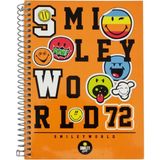Mikasso Smiley Spiralli Defter A6 80-1 Sert Spiralli Çizgisiz Orta Boy Turuncu Konsept Defterler A6 - Çok Renkli