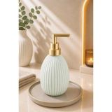 Mikasso Soft Gold Sıvı Sabunluk Gold Başlıklı Banyo & Mutfak Sabun Dispenseri Dekoratif 400 ml Poliresin Yeş - Çok Renkli